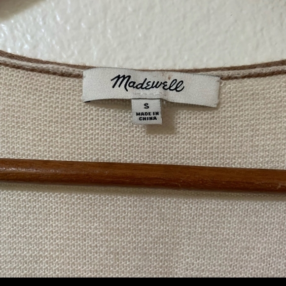 Madewell Kimball Colorblock Sweater Women's Size Small, Cream/Tan, GUC - Picture 5 of 15
